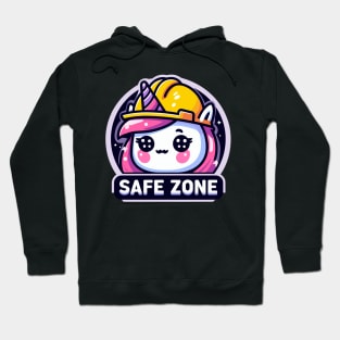 Kawaii unicorn safe zone Hoodie